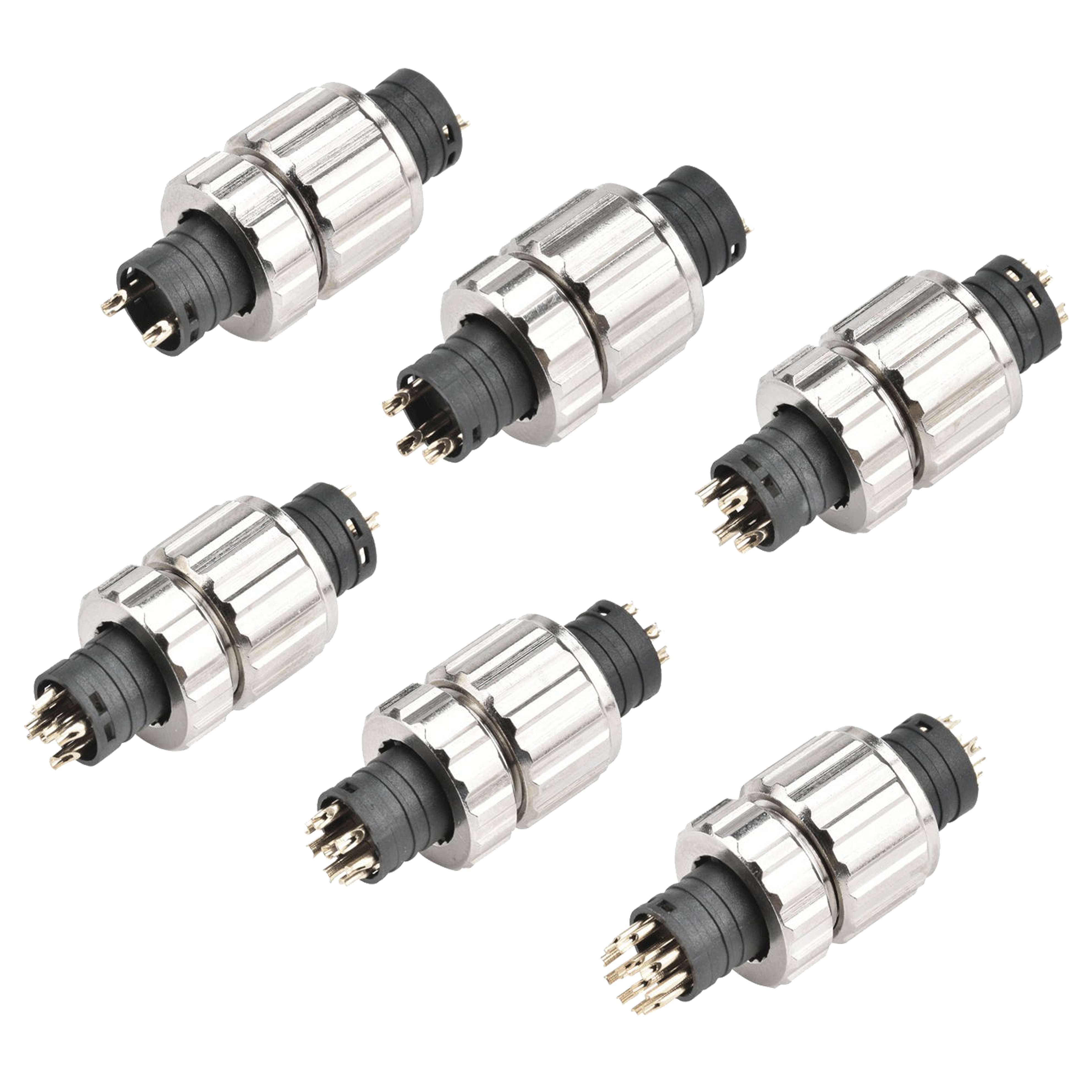 M12 12-PIN waterproof plug Type A waterproof socket 12-core welded wire sensing connector Metal nuts