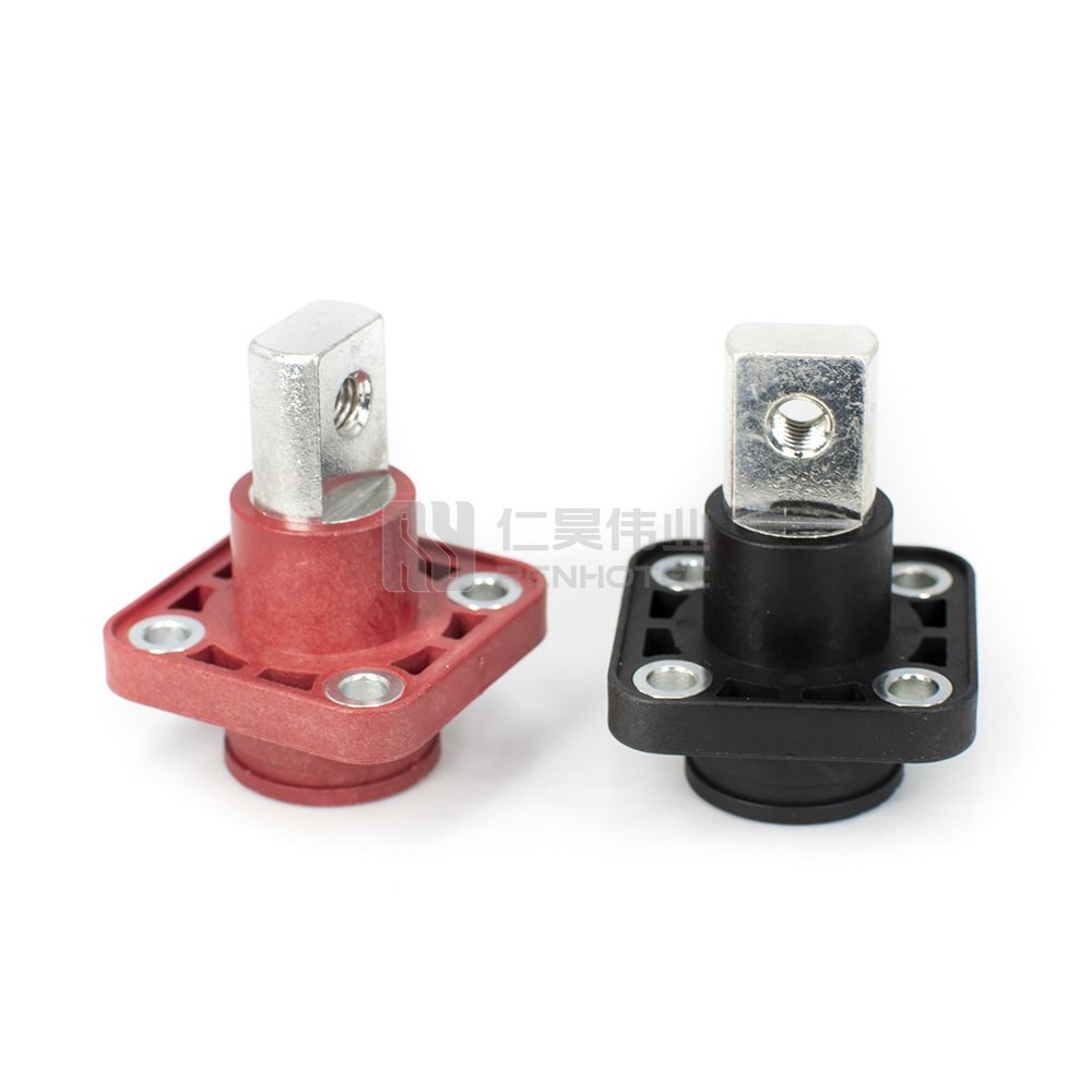 HV Energy Storage Connectors Terminals Busbar Lug Socket Red Color M10 600A with Cover