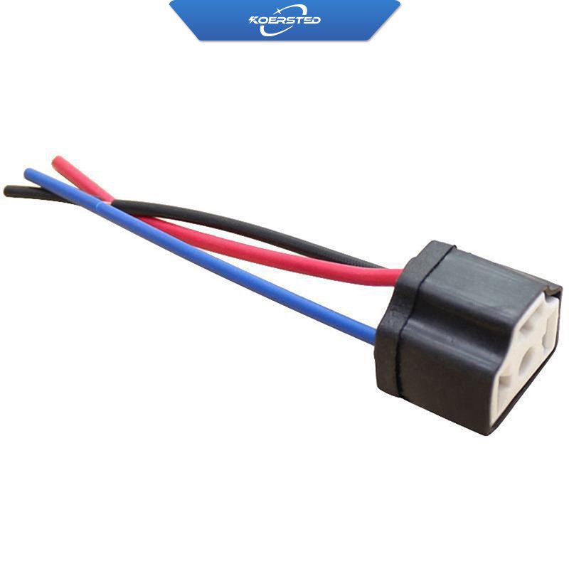 H4 Ceramic Socket, 3 Pins Connector Plug Black Orange Blue Color for H4