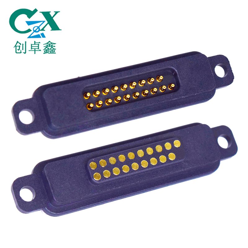 19 pin male and female welding adsorption pogo pin magnetic connector