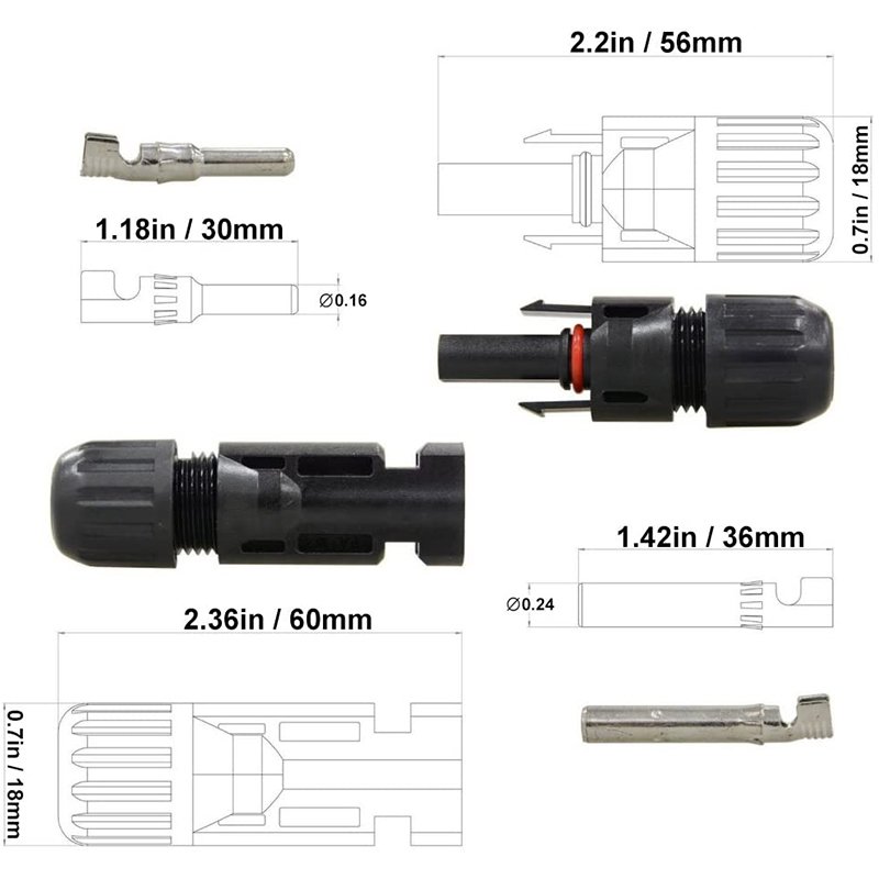 High Quality Ip67 Waterproof Power Connector Network Connector Rj45 Ethernet Network Cable Solar For Solar Pv System