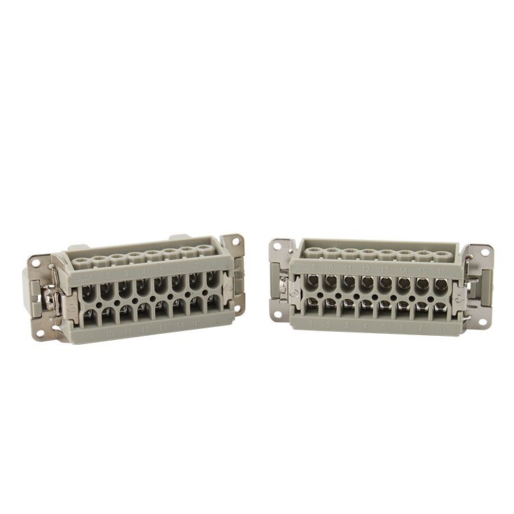 HDC-HE-006 6pins V0 16A Power Industrial 6 Pin Male Female Waterproof Automotive HE-016 Heavy Duty Rectangular Connector