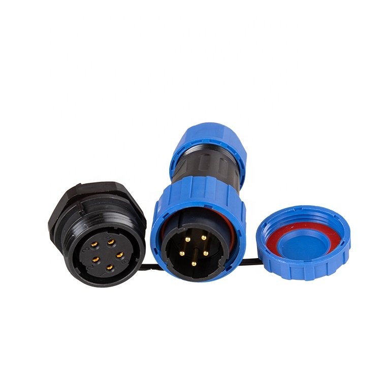 TY20 Back Nut 5Pin 10A Solderless screw connection IP68 Panel Mount Male Female Power Plug Circular Waterproof Connectors