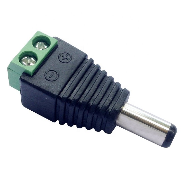 Solderless 12v 24v 5.5x2.5mm 5.5x2.1mm Male DC Power Plug Connector Jack Adapter for CCTV Camera Led Strip Lights