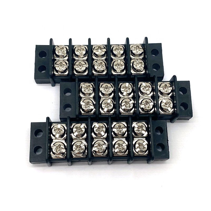 600V/30A 14.0mm double row bus bar barrier terminal block screw type connector
