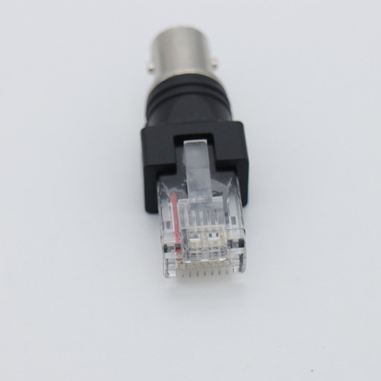 Lan Cable Ethernet RJ45 Plug 8pin M8 Connector 10 100 Base T Integrated Magnetics 1x1 Port Connector