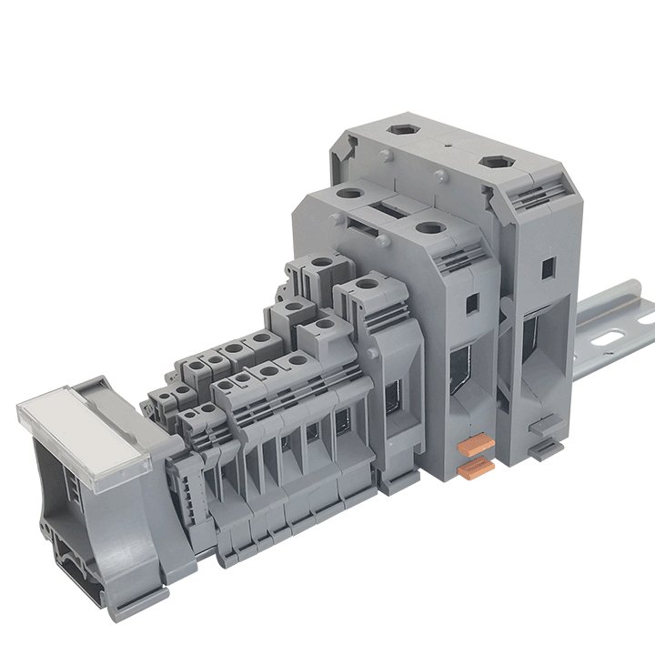 DEGSON PC2.5 300V Feed through Screw Terminal Block UK2.5B Made of Pure Copper Brass Nylon Plastic PC