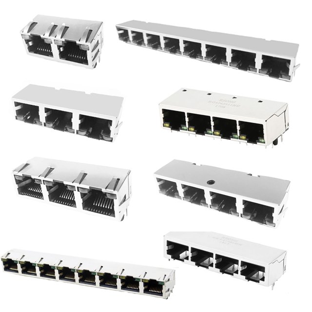 Right Angle Shielded Cat5e Ethernet Jacks Cat 6 Lan Rj-45 Port Magjack Rj 45 Socket Networking Rj45 Connector