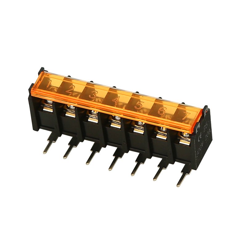 ZB25G pitch 7.62mm with plastic yellow transparent cover pcb barrier terminal block connectors