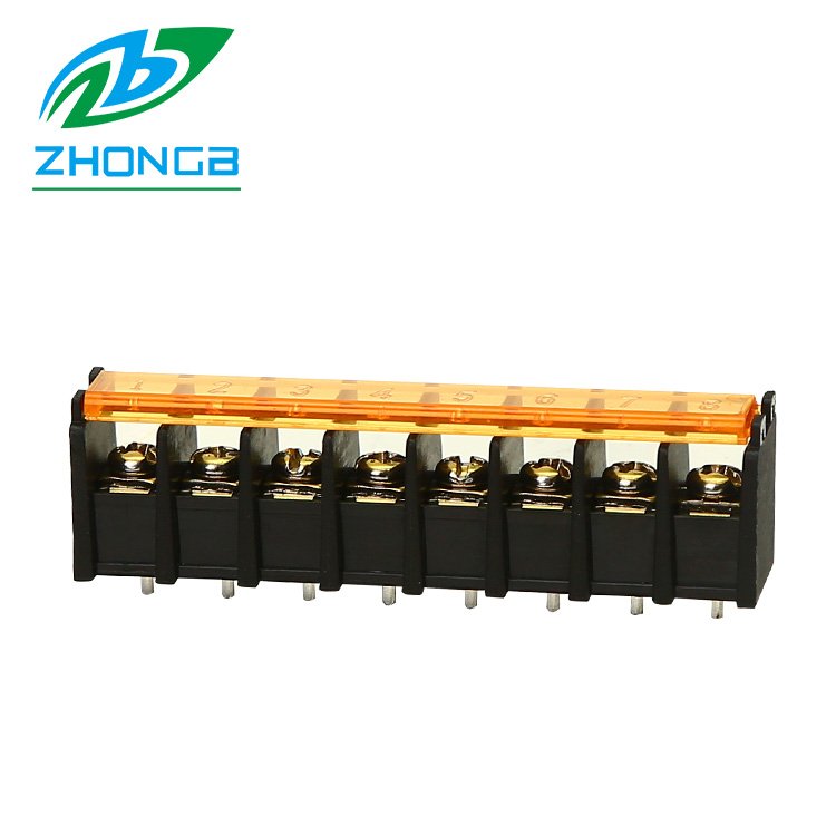 ZB25G pitch 7.62mm with plastic yellow transparent cover pcb barrier terminal block connectors
