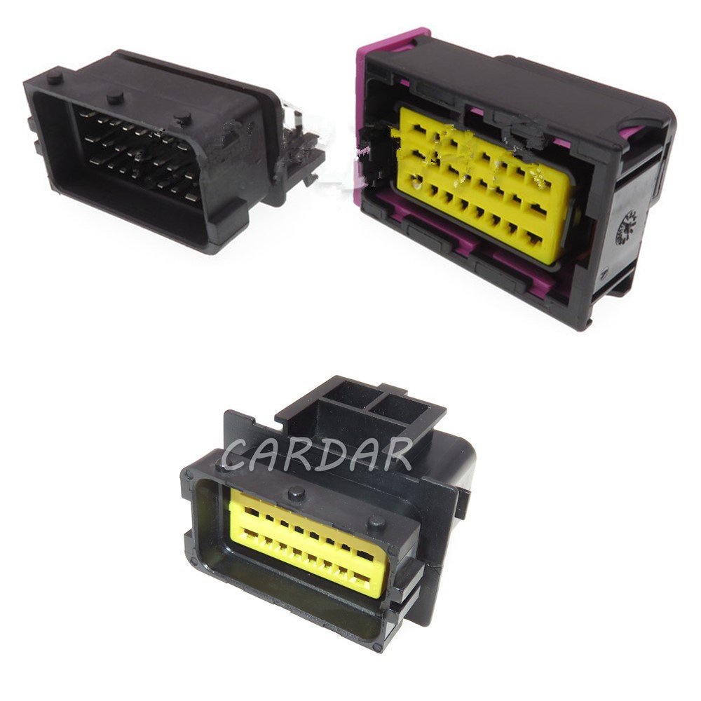 1 Set 24 Pin 24 Way FCI Automotive Connector Auto ECU PCB Socket Black Plug 211PC249S8005 211PL249S0023