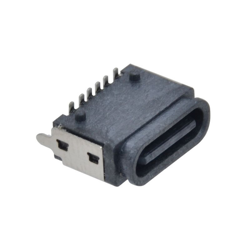 Waterproof Series USB 3.0 Type C Female Connector 6 Pin SMT IPX7 IPX8 IP68 Vertical SMD USB C Port Socket Through hole with Ring