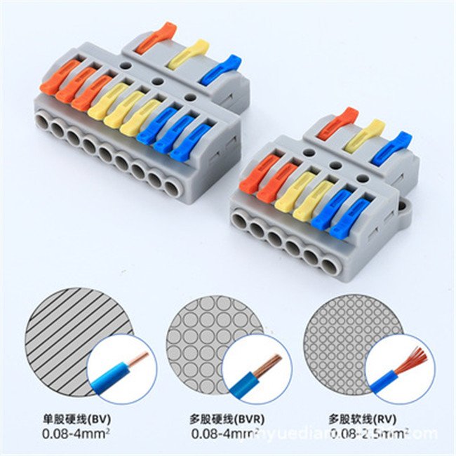 Supplier Quick Splice Wire Connector Multi-pin 3 in 6 out with Test Hole Electric Terminal Block