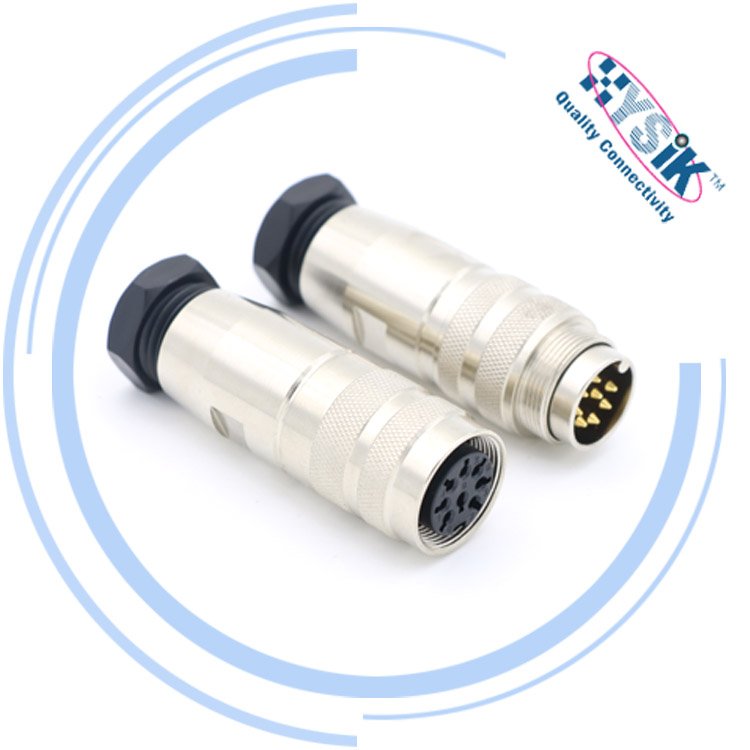 Amphenol C091 8pin Male Metal Plug connector IP67 Waterproof connector 4-6mm Cable Diameter For AISG