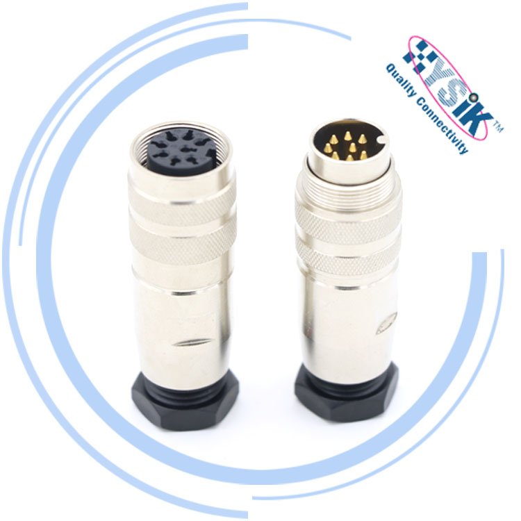 Amphenol C091 8pin Male Metal Plug connector IP67 Waterproof connector 4-6mm Cable Diameter For AISG