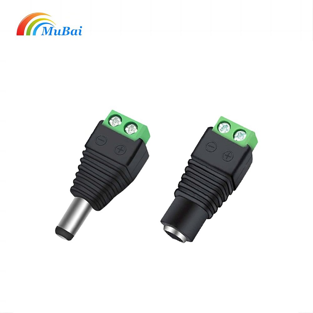 12V DC Power Connector 5.5mm x 2.1mm Male FemalePower Jack Adapter for Led Strip CCTV Security Camera Cable Wire Ends Plug