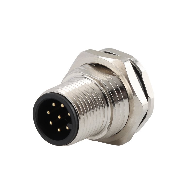 m12 8pin connector Plug board end type waterproof metal screws Male and female connector A-CODE 8pin