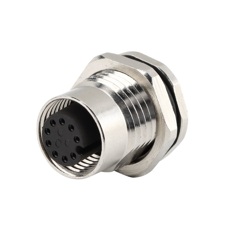 m12 8pin connector Plug board end type waterproof metal screws Male and female connector A-CODE 8pin
