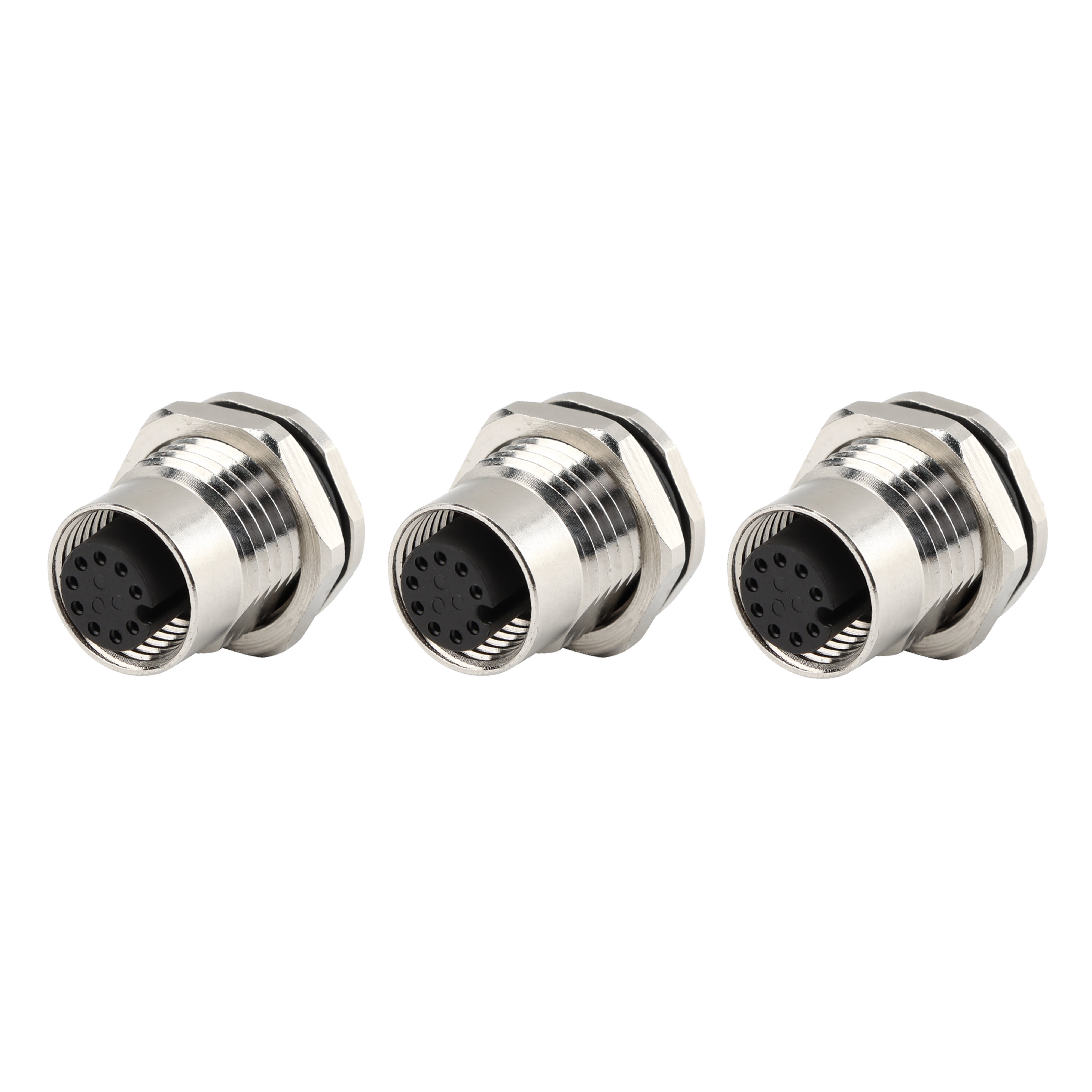m12 8pin connector Plug board end type waterproof metal screws Male and female connector A-CODE 8pin