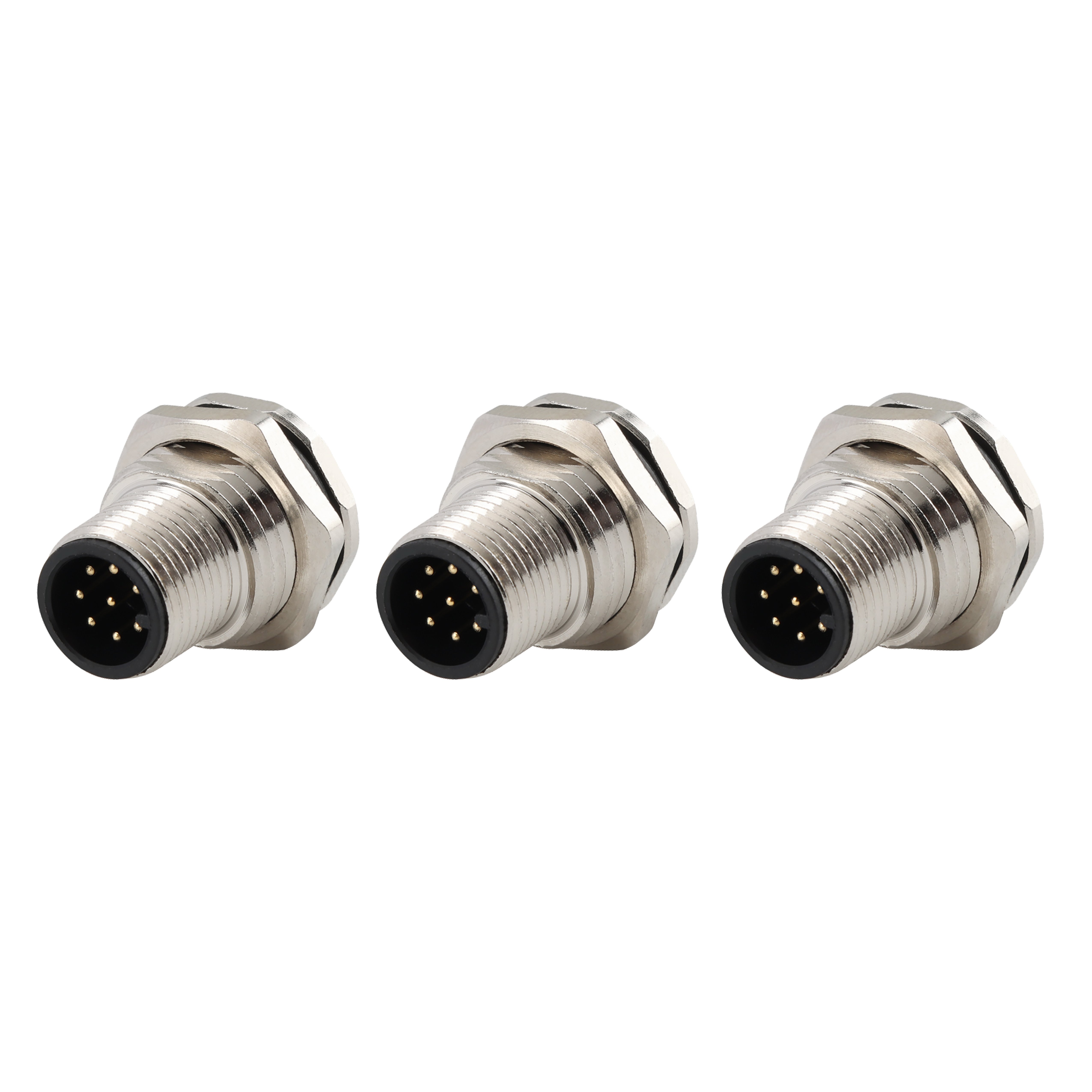 m12 8pin connector Plug board end type waterproof metal screws Male and female connector A-CODE 8pin