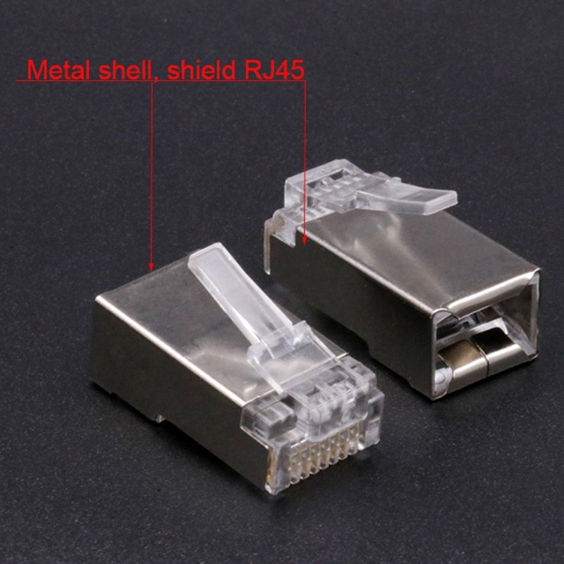 Shielded Ethernet rj45 cat6 connector Pure Copper 8P8C Modular network Cable Head Plug 24K Gold-Plated Crimp Network Connector