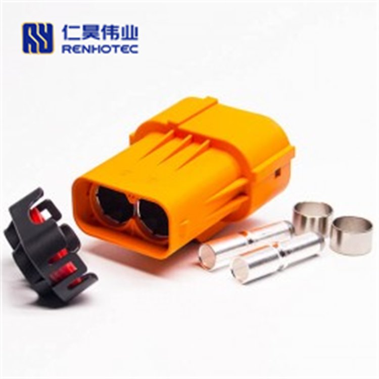 Automotive Straight Waterproof Hvil Ev Battery Motor High Voltage Interlock Loop 2pin 3.6mm Plastic Socket Busbar Connectors