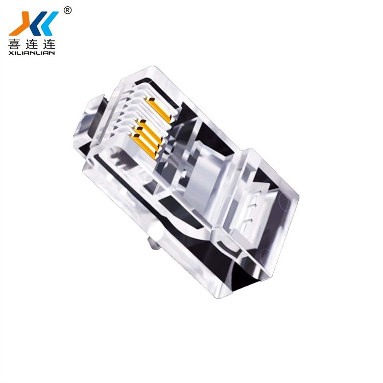 OEM FTP 8p4c RJ45 CAT5E Plug Shielded Copper Cat5e 1m Round PVC Female Connector Gold Plated Cable
