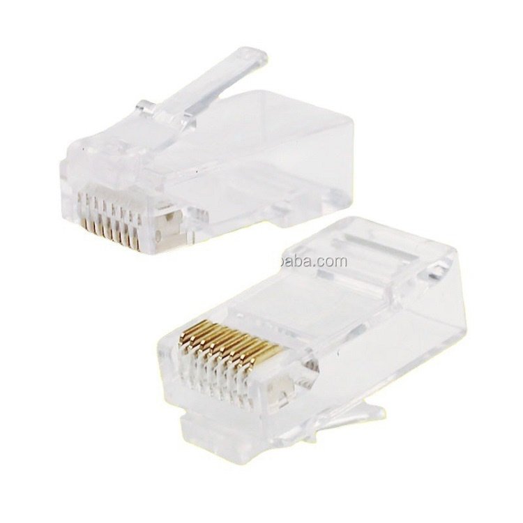 OEM FTP 8p4c RJ45 CAT5E Plug Shielded Copper Cat5e 1m Round PVC Female Connector Gold Plated Cable