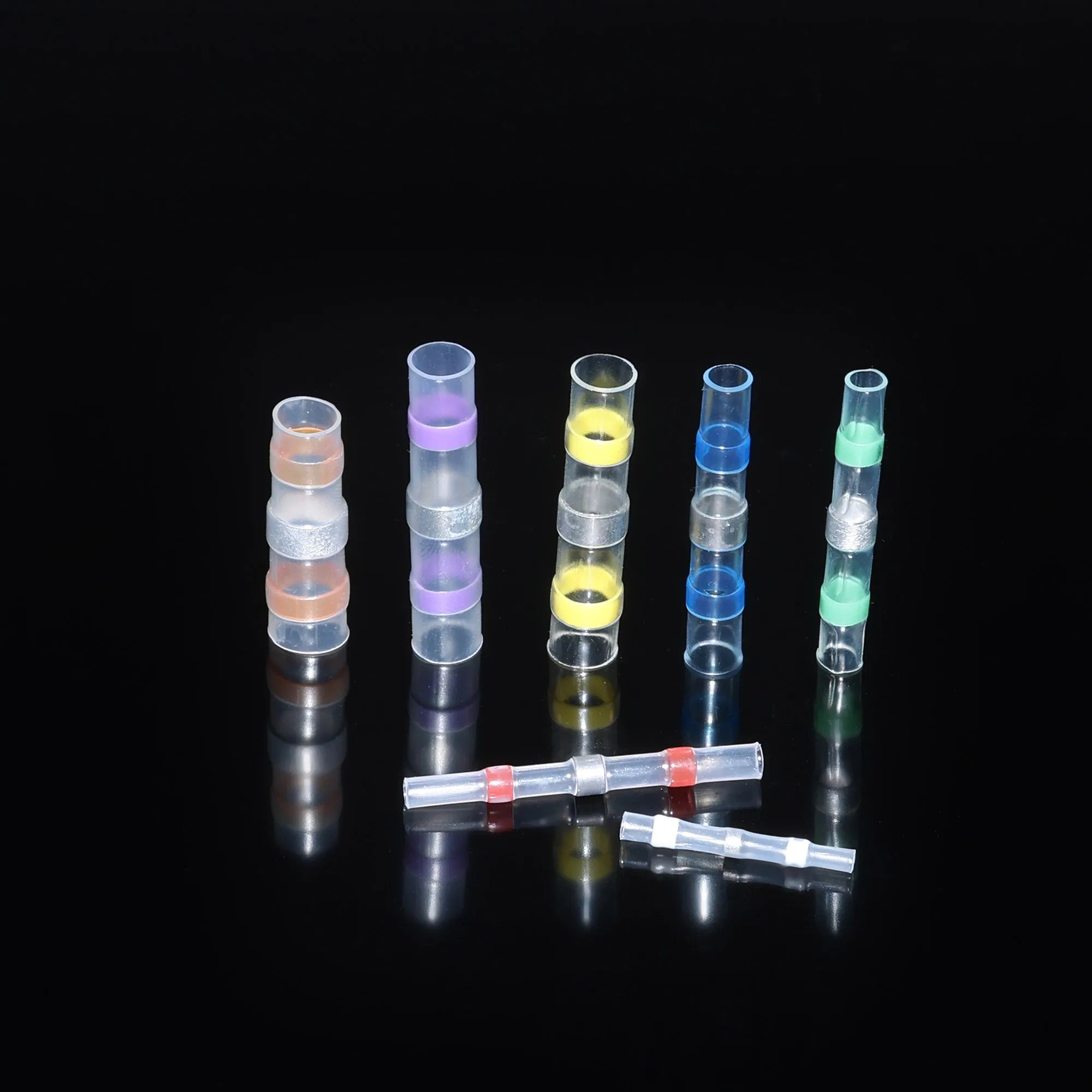 Electrical Connector Waterproof Solder Butt Splices Terminals Heat Shrink Butt Solder Seal Wire Connectors