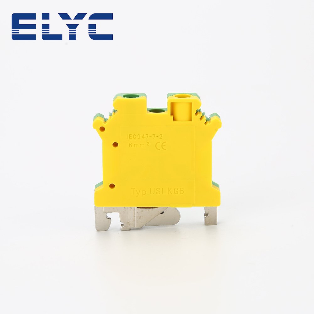 USLKG6N USLKG 6mm Ground Modular Screw Protective Earth Wire Electrical Connector DIN Rail Terminal Block USLKG 6N