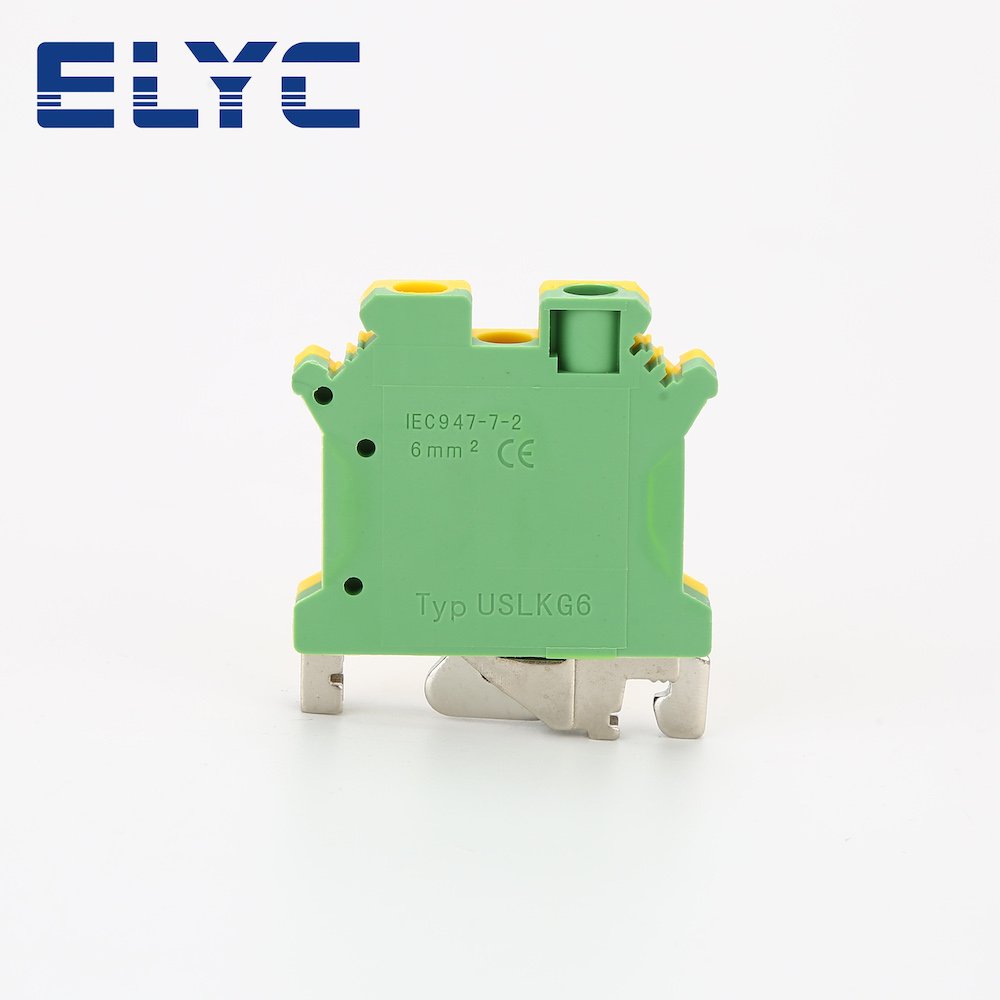 USLKG6N USLKG 6mm Ground Modular Screw Protective Earth Wire Electrical Connector DIN Rail Terminal Block USLKG 6N