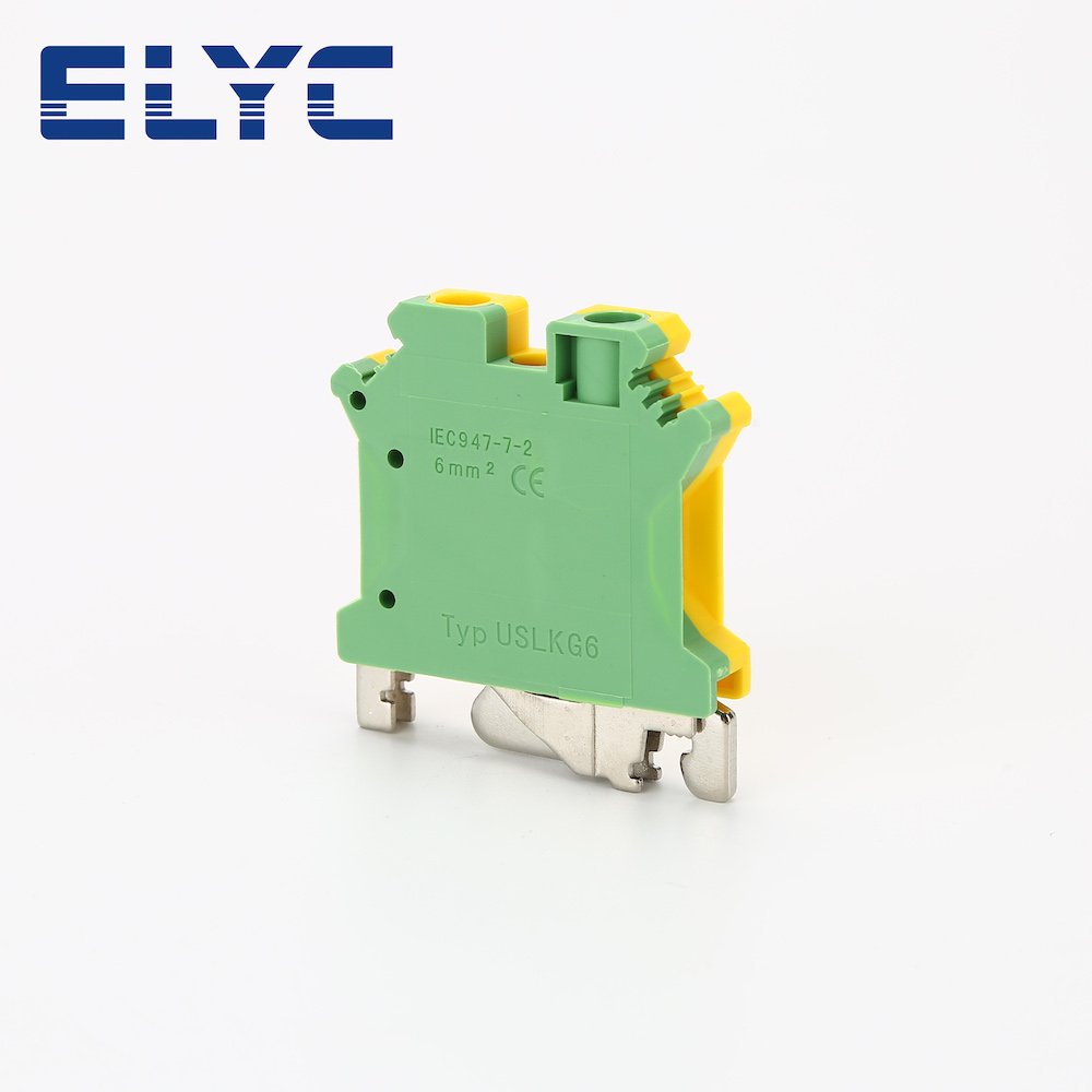 USLKG6N USLKG 6mm Ground Modular Screw Protective Earth Wire Electrical Connector DIN Rail Terminal Block USLKG 6N