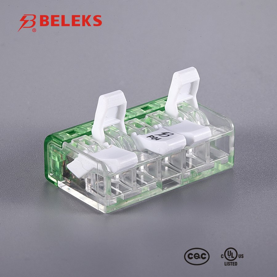BELEKS Popular Item Push in Quick Splice Spring Cable Lever 450V/32A Terminal Blocks Electrical Fast Compact Wire Connector
