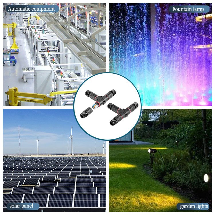 P20T Screwless T Type 3 Way 2 PIN Outdoor LED Strip Lighting IP68 Waterproof Fast Connector