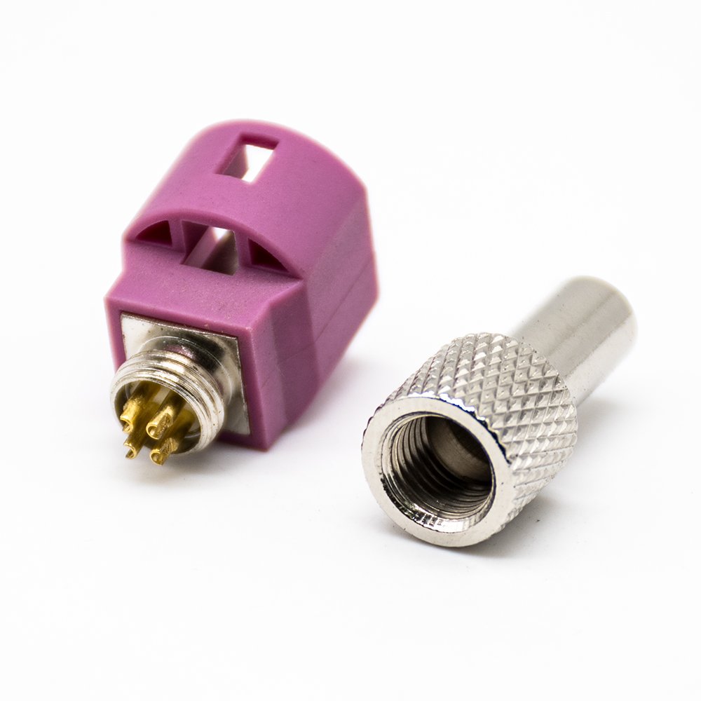 H Code Pink Color Male Fakra HSD LVDS 4 Pin Connector