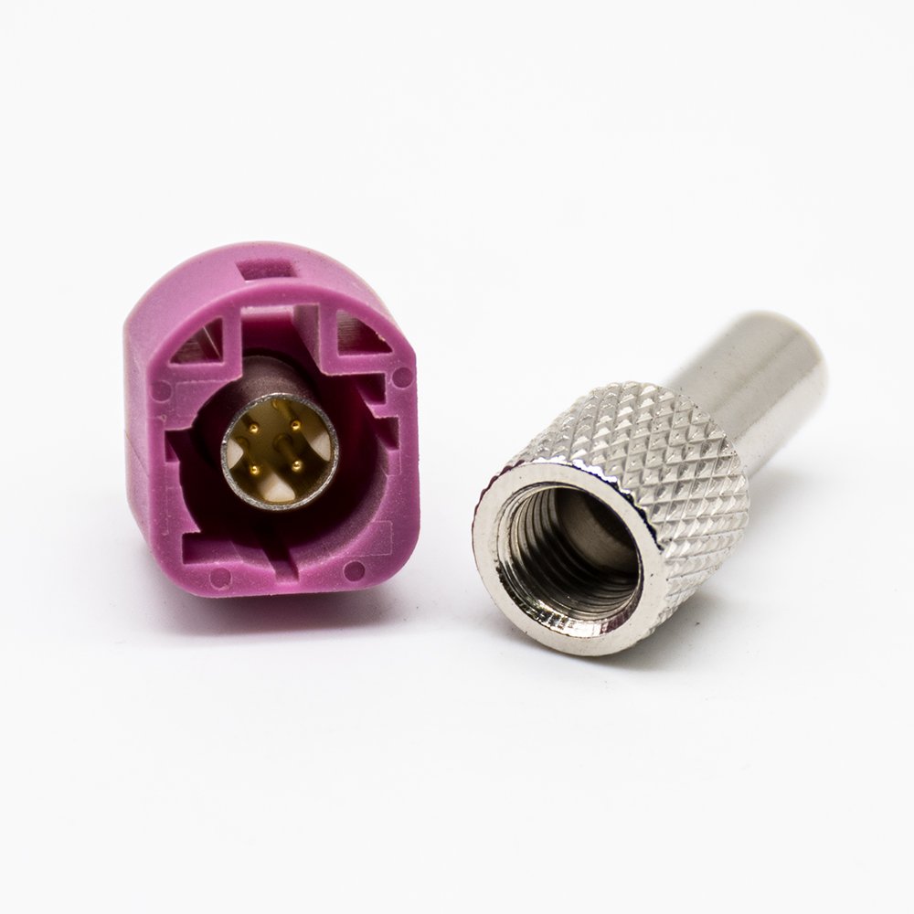 H Code Pink Color Male Fakra HSD LVDS 4 Pin Connector