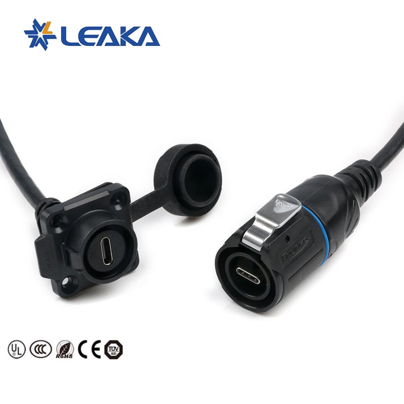 Supplier Cnlinko LP16 Plastic Single Hole Set industrial fast data transfer plug socket usb type c waterproof connector