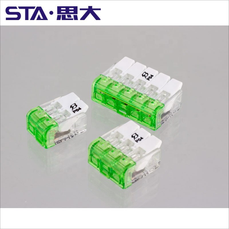 Fast Self-locking 2 3 4 Pin Plug-in Separator Wire Docking Connector LED Lighting Terminal Block with Lever-nut 221-412/413/415