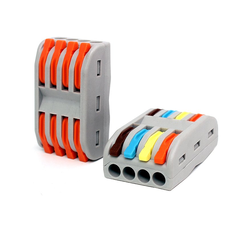 4 in 4 out SPL-4 LEVER-NUTS 4 Conductor Compact push in wire connectors wire to wire type 4 holes terminal block