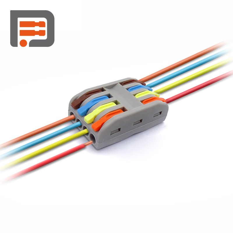4 in 4 out SPL-4 LEVER-NUTS 4 Conductor Compact push in wire connectors wire to wire type 4 holes terminal block