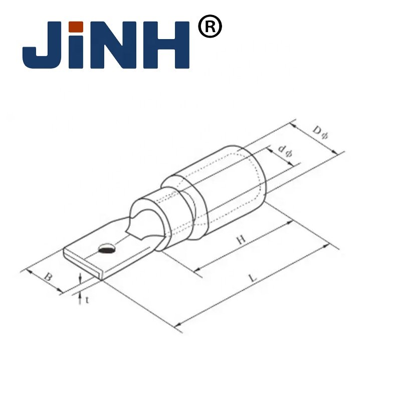 Insulated Male Spade Connector MDD5.5-250 Insulated CrimpTerminals Electrical Terminals