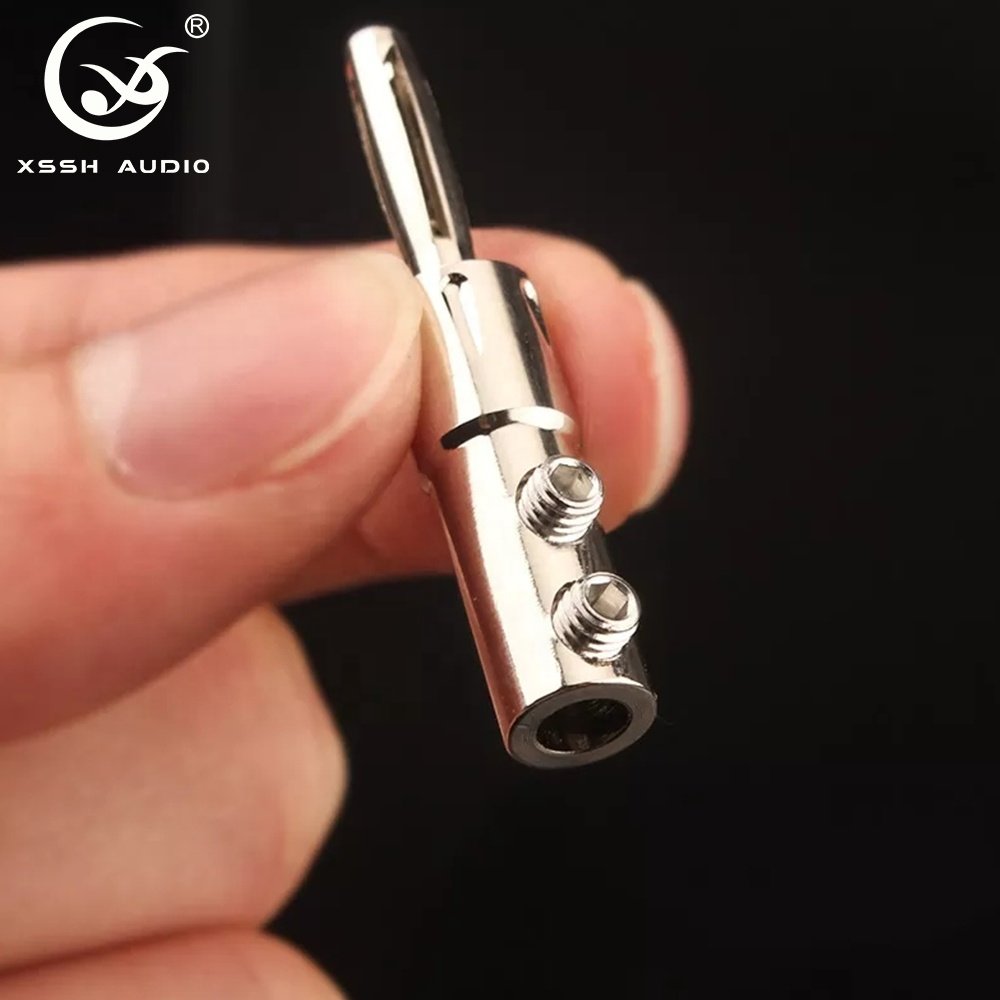 Speaker Cable Jack YIVO XSSH Audio DIY 4mm Hole Brass Solderless Male Rhodium Plated Banana Connector Plug HiFi Audio Adapter