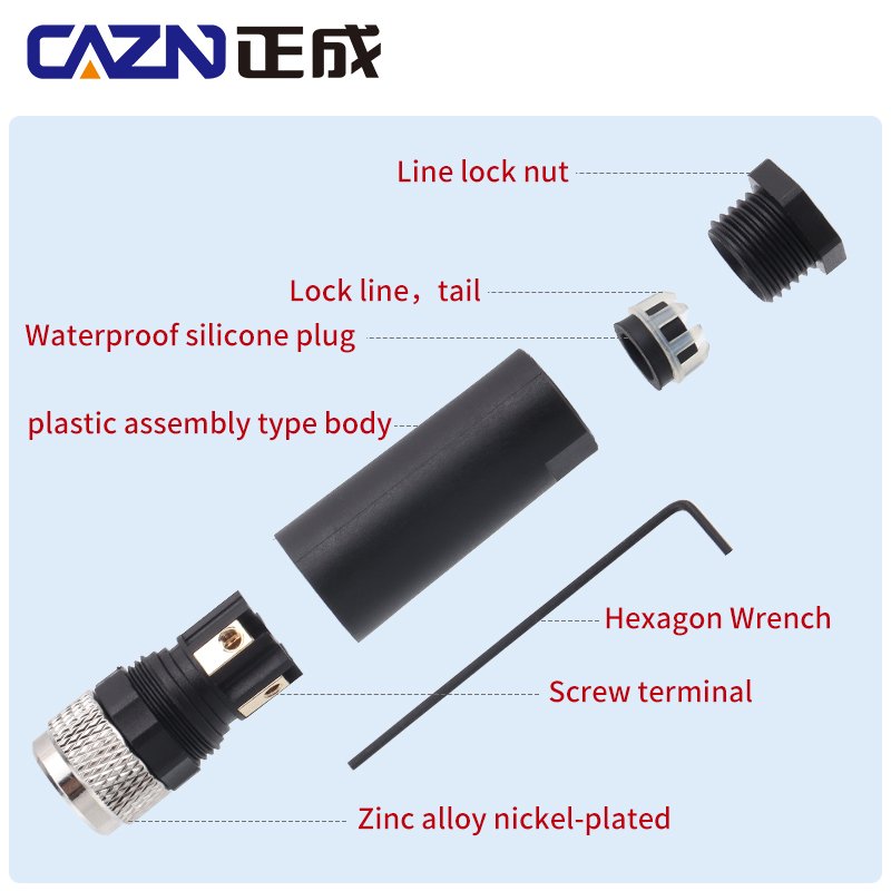 IP67 M8 Straight Male Female Plastic Assembled Plug Screw Terminal ICE Specifications 3 4 Pin Industry Standard Connector