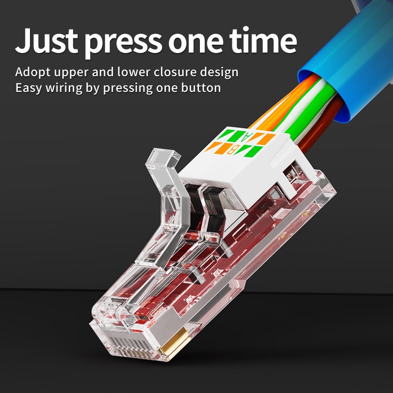 ZHEFAN Network Utp Cat6a Toolless Modular Plug Unshielded Rj45 Connector Tool Free