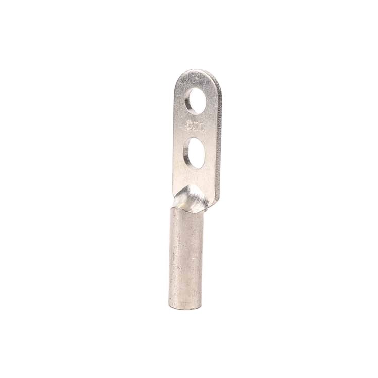 DTS Copper Double Hole Compression Flat Cable Terminal Lug Two Bolt Holes Long Barrel Cable Copper Lugs