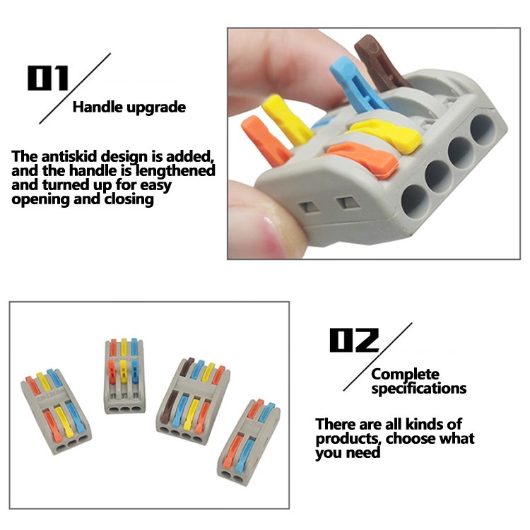 Color handle wire connector AP-2-4 Fast wiring terminal Four in four out wiring terminal