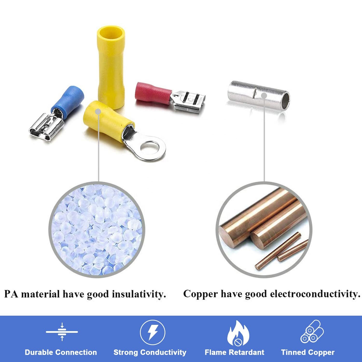 280PCS Combination Electrical Wire Connectors Set Insulated Wire Crimp Terminals Kit Mixed Assorted Lug Kit with Case