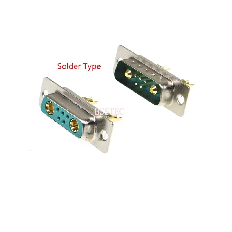 7W2 10A 20A 30A 40A Gold plated MALE FEMALE high current CONNECTOR D-SUB adapter solder type 5+2 plug jack high power 7 Position