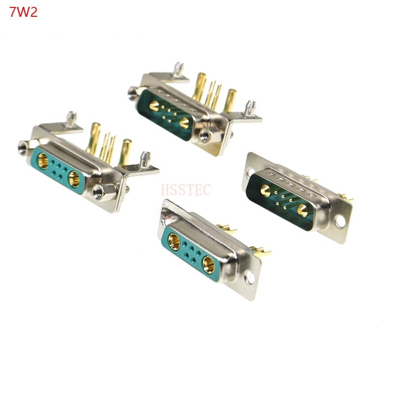 7W2 10A 20A 30A 40A Gold plated MALE FEMALE high current CONNECTOR D-SUB adapter solder type 5+2 plug jack high power 7 Position