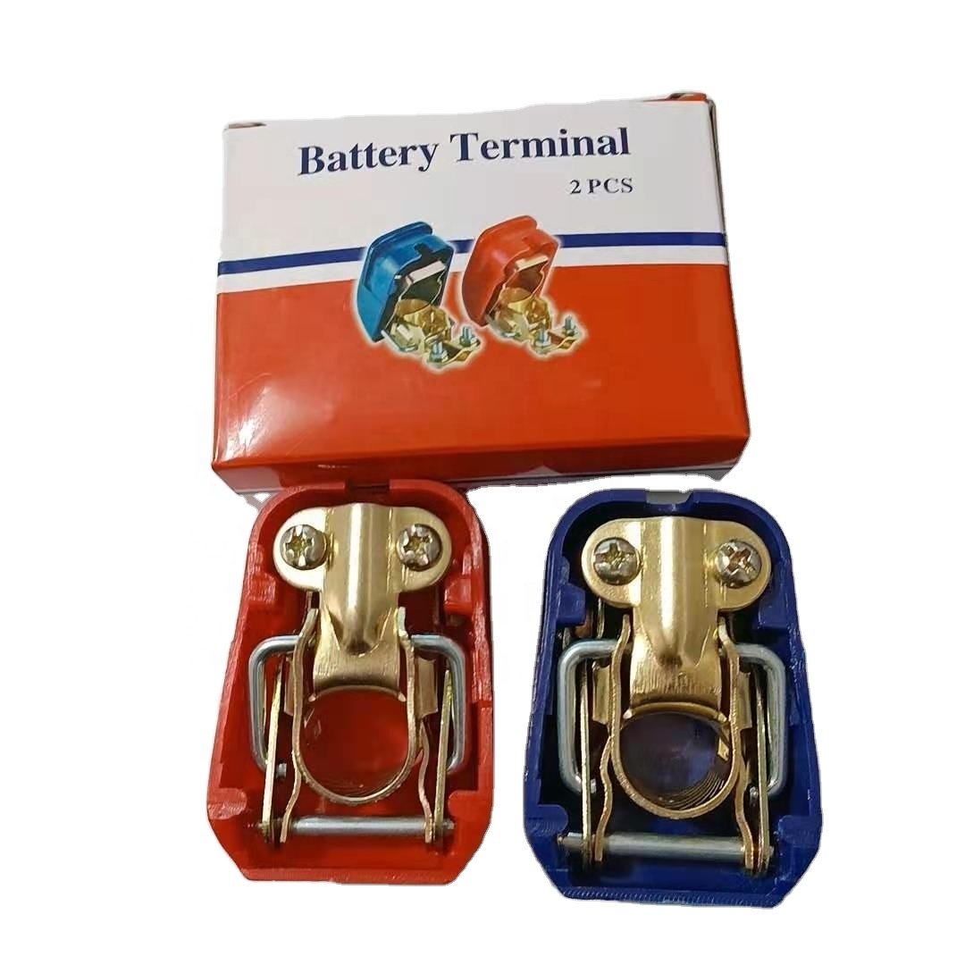 Red and blue battery switch terminals, positive and negative release connectors